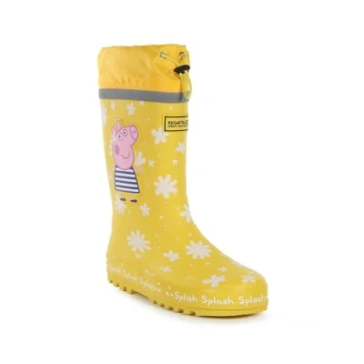 Afbeelding van Regatta Peppasplash Welly Rain unisex kinderboot, Maize Yellow Daisy