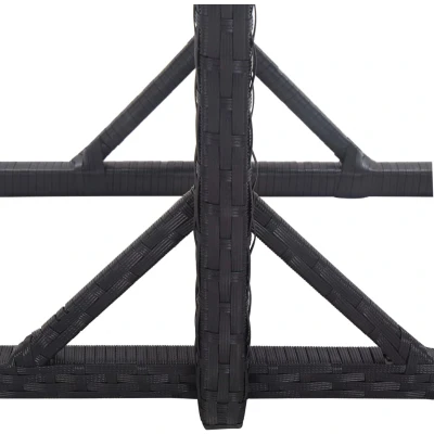Afbeelding van Tuintafel 110x53x72 cm glas en poly rattan zwart