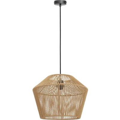 Afbeelding van Light &amp; Living Hanglamp Caspian Bruin/Zwart Ø40cm Landelijk Hanglampen Eetkamer, Slaapkamer, Woonkamer