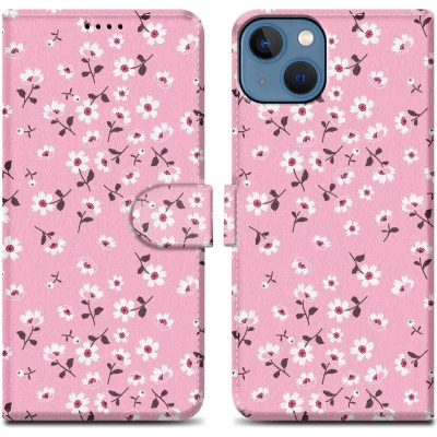 Afbeelding van Cadorabo Hoesje geschikt voor Apple iPhone 14 Design Bloemenregen No. 6 Beschermhoes Case Cover met magnetische sluiting, standaardfunctie en kaartvakje