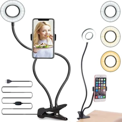 Afbeelding van Retoo Professionele ringlamp met statief, groot statief voor smartphone, verlicht, selfie, led, ringlicht Tiktok