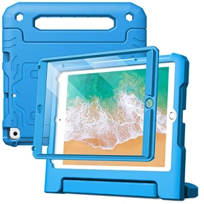 Afbeelding van JETech Kinderhoes voor iPad 9,7 inch (6e / 5e generatie, model 2018/2017) met geïntegreerde displaybescherming, schokbestendig, handgreep (blauw)