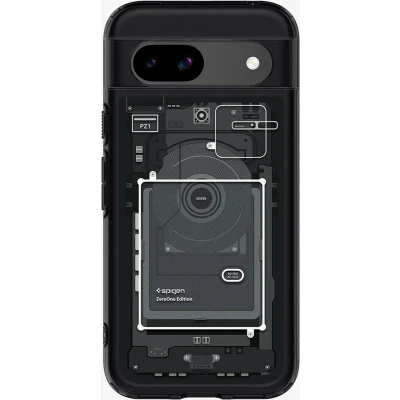 Afbeelding van Spigen Ultra Hybrid Hoesje Geschikt voor Google Pixel 8a Back Cover met Air Cushion Zero One Zwart