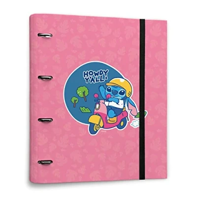 Afbeelding van Grupo Erik A4 map met 4 ringen Disney Lilo &amp; Stitch Harde ringen, formaat 27 x 32 cm Schoolbenodigdheden, organizer, kantoorbenodigdheden