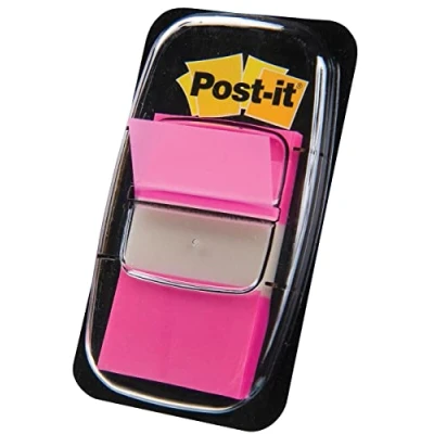 Afbeelding van Indextabs 3M Post it 680 25.4x43.2mm felroze