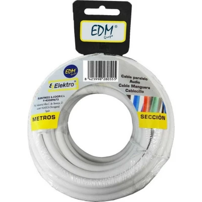 Afbeelding van Kabel EDM 2 x 1 mm Wit 5 m