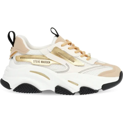 Afbeelding van Steve Madden dames Possession E sneaker met mesh details in de kleur Wit, maat: 40