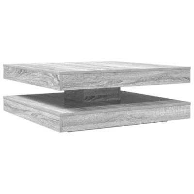 Afbeelding van vidaXL Salontafel 360 graden draaibaar 90x90x34,5cm grijs sonoma eiken