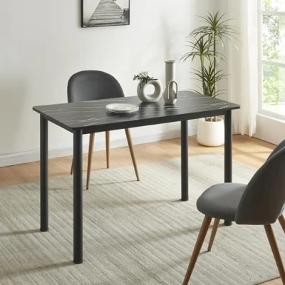 Afbeelding van Eettafel Tammela 120x60x75 cm marmer zwart