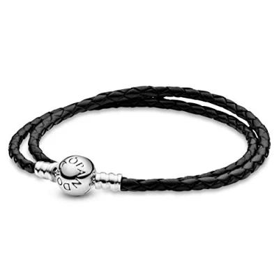 Afbeelding van Pandora moments armband, 35cm, Leer, zonder steen