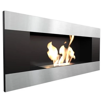 Afbeelding van Kratka Delta L Horizontal( TÜV certificaat) Bio ethanol sfeerhaard (90x40cm) zwart RVS