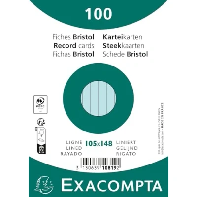 Afbeelding van Exacompta 10819SE 20x 100 F. Bristol A6 bl