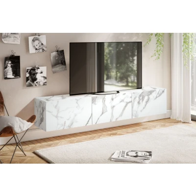 Afbeelding van Sky Style Novia Wit 160 cm TV Wandmeubel Marmerlook