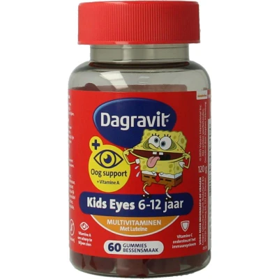 Afbeelding van Dagravit Oogsupport Kids Eyes 6 12 Jaar Multivitaminen met Luteïne Gummies