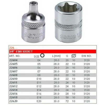 Afbeelding van Dopsleutel 3/8&quot; E TORX SONIC 22604SON