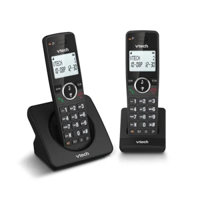 Afbeelding van VTech ES2001 Duo draadloze DECT telefoon met 2 handsets, oproepblokkering, volumeversterker, nummerherkenning / wachtoproep, 18 uur batterijduur, display en toetsenbord achtergrondverlichting
