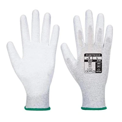 Afbeelding van Portwest Va199g7rm Vending antistatische PU Palm Handschoen, Regular, Maat: Medium, Grijs