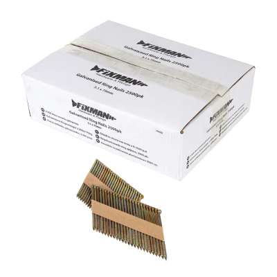 Afbeelding van Fixman Gegalvaniseerde ring spijkers, 2500 pak 3,1 x 75 mm