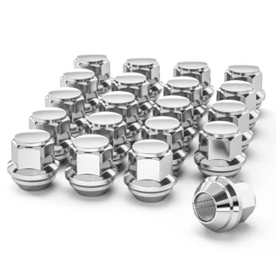 Afbeelding van GAsuppply 20 stuks SW19 M12 x 1,5 gesloten wielmoeren, geschikt voor: Ford Fiesta Focus Fusion aluminium velgen, reservewielen (verchroomd)