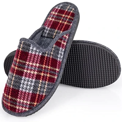 Afbeelding van ESTRO Heren Pantoffels Vilten Winter Warm Herenpantoffels F17 (Rood, 44), Rood