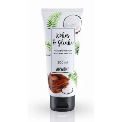 Afbeelding van Masker voor haar met weinig poriën Kokosnoot en klei 200ml