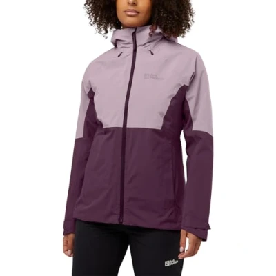 Afbeelding van Jack Wolfskin Rotwand 3IN1 Outdoorjas, Dames, Maat: XS, Midnight plum