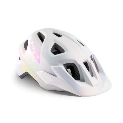 Afbeelding van MET Eldar Fietshelm Jongens &amp; Meisjes Kinderen Unisize Iridescent White Texture Matt