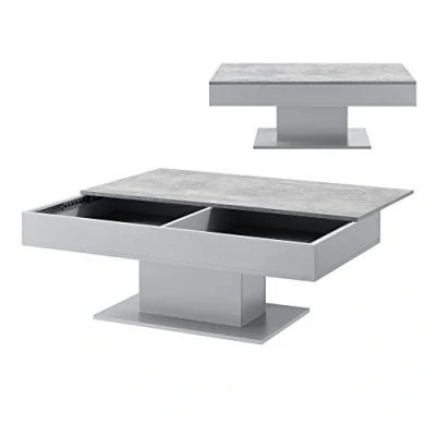 Afbeelding van Salontafel Lünen met opbergruimte 110x60x40 cm beton grijs