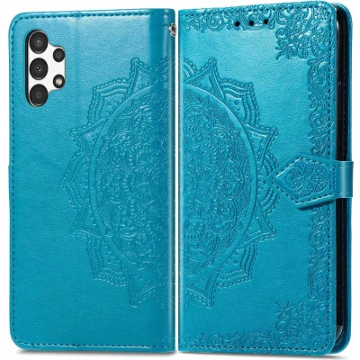 Afbeelding van iMoshion Hoesje Geschikt voor Samsung Galaxy A13 (4G) Met Pasjeshouder Mandala Bookcase Turquoise