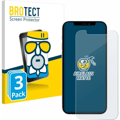 Afbeelding van BROTECT Screenprotector voor Apple iPhone 12 Pro Folie Beschermfolie Beschermglas matte (3 Stuks)