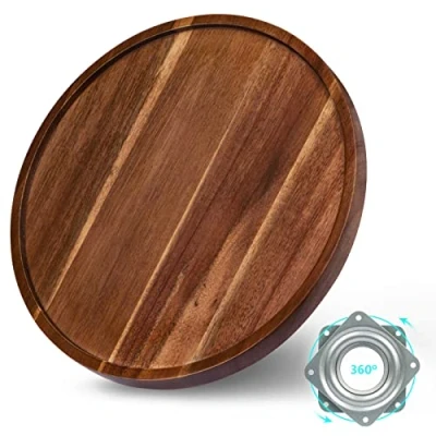 Afbeelding van Draaitafel Organizer Lazy Susan, 10&quot; Acaciahout, Keuken Kruidenrek, Roterende voor Specerijen (1st)