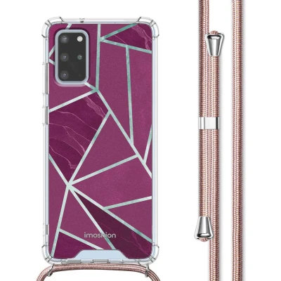 Afbeelding van iMoshion Hoesje Geschikt voor Samsung Galaxy S20 Plus met Koord Design Meerkleurig / Bordeaux Graphic