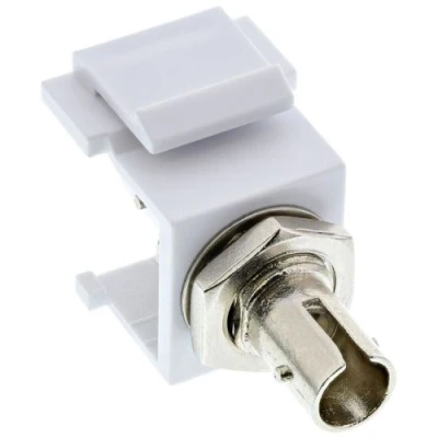 Image de Adaptateur de composant logiciel enfichable Keystone à fibre optique InLine®, blanc, simplex ST / ST, MM, manchon en céramique