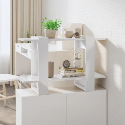 Afbeelding van Boekenkast/kamerscherm 80x30x51 cm hoogglans wit
