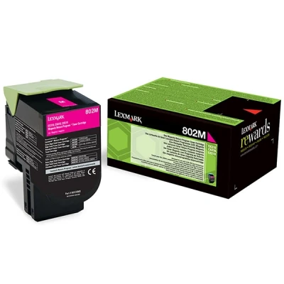 Image de Cartouche De Toner Magenta Lexmark 802M 80C20M0 1?000 Pages