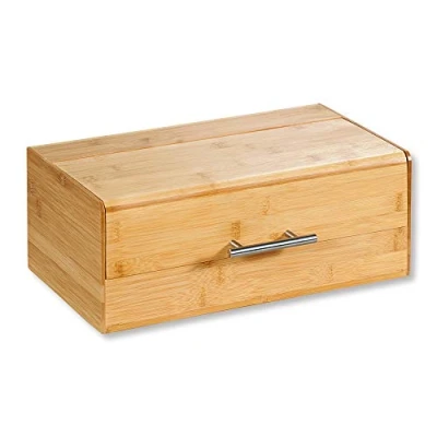 Afbeelding van FSC® Houten Broodtrommel met Optil deksel BAMBOE Brood trommel Brooddoos voor opbergen van broodjes Afm. 36 x 20 14 Cm.
