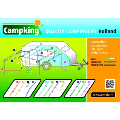 Afbeelding van Umefa Campking Verandastang Aluminium 25 22 Mm 170 260 Cm