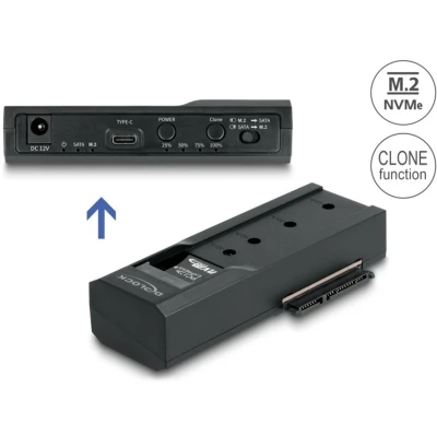 Afbeelding van Delock USB Type C converter voor 1 x M.2 NVMe SSD + SATA / HDD, Accessoires harde schijven