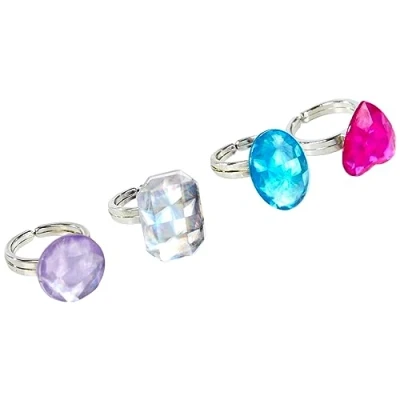 Afbeelding van Simba 105560071 Steffi Love Girls diamanten ringen, 2 verschillende kleuren, één artikel wordt geleverd, glinsterende ringen in kleuren en vormen, vanaf 5 jaar