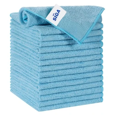 Afbeelding van MR.SIGA 15 stuks huishoudelijke microvezeldoeken, microvezeldoek, multifunctionele doek, keukendoek, afmetingen 30 x cm, blauw