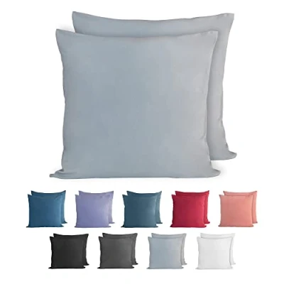 Afbeelding van Komfortec Set van 2 Premium Jersey Kussenslopen 50x50 cm Superzachte Kussenhoes 100% Katoen 150 g/m² Grijs