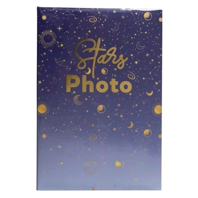 Afbeelding van Exacompta Ref. 62113E Fotoalbum met insteekhoezen MOON 300 foto&#039;s van 10x15cm 100 pagina&#039;s formaat 22,5 x 32,5 cm blauwe omslag beschermd door plastic boekomslag