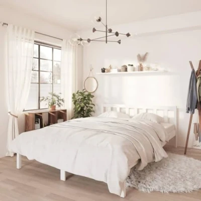 Afbeelding van vidaXL Bedframe, wit, massief grenenhout, 140 x 200 cm
