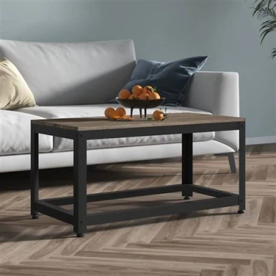 Afbeelding van Salontafel 90X45X45 Cm Mdf En Ijzer Zwart