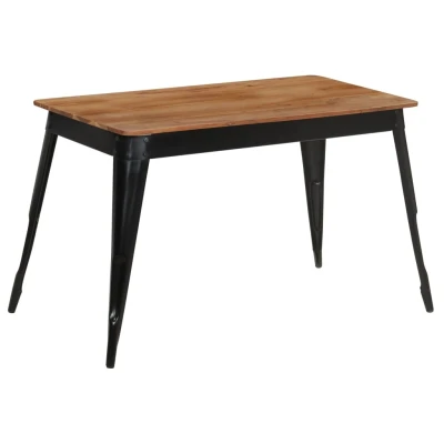 Afbeelding van Eettafel 120x60x76 cm massief acaciahout en staal