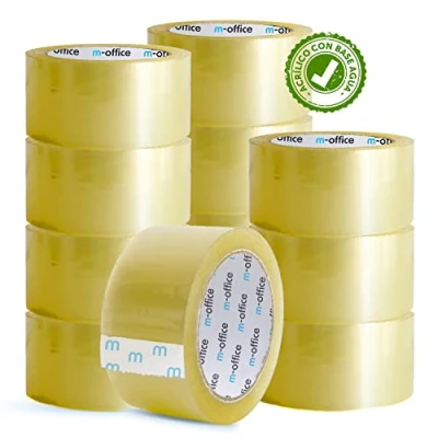 Afbeelding van m office Transparant plakband voor het verpakken van dozen, verzendingen, verhuizingen en knutselwerk, veilige duurzame transparante verzegeling (48 mm x 66 12)