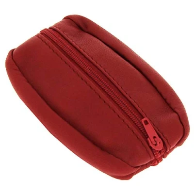 Afbeelding van Herenportemonnee van leer, klein, zwart, licht, dun, dubbele bankbiljetten, wijnrood, één maat, portemonnee, Bordeaux rood, Portemonnee