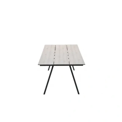 Afbeelding van Nevada dining tafel 205x100 carbon black light teak Vironwood Imowood Garden Impressions
