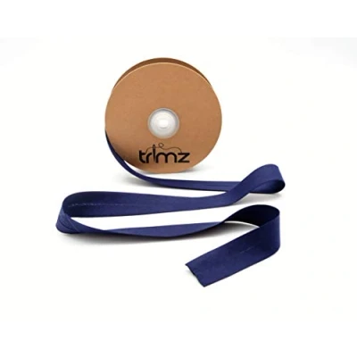 Afbeelding van Trimz Bias van polykatoen, marineblauw, 20 m spoel