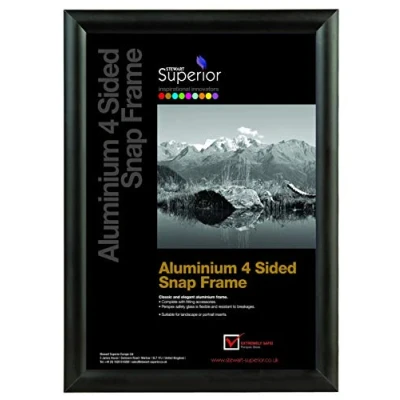 Afbeelding van Seco kliklijst A3 zwart aluminium 25mm frame anti reflecterend PVC SE BLACKA3